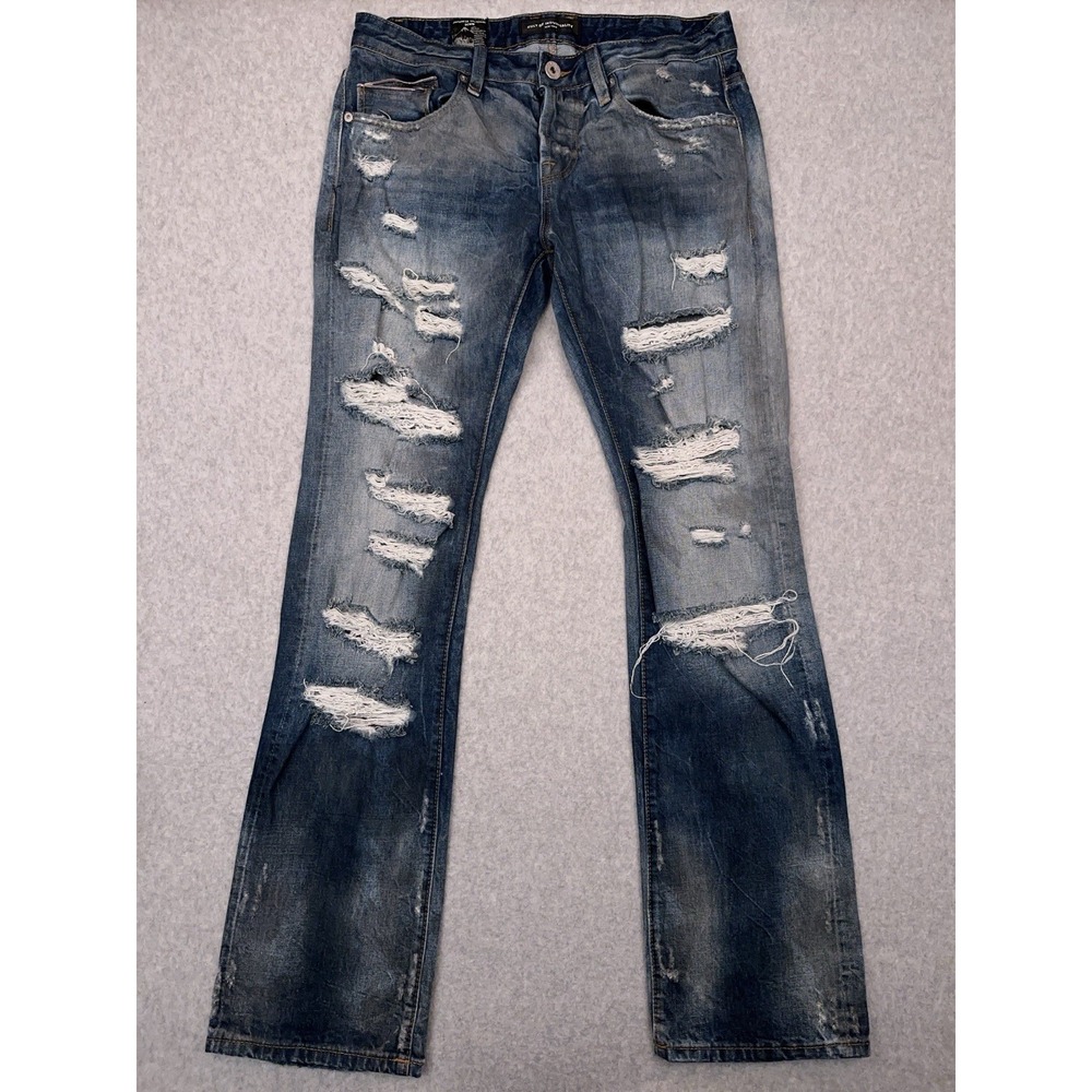 Cult Of Individuality Jeans 32x34 Rebel‎ Straight Japanese Selvedge Distressed